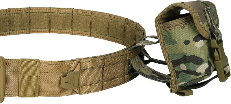 PIKEON Tactical Belt Battle Law Enforcement Molle Airsoft Duty Belt Quick-Release with Pouches 8 in 1 (CAMOU) - Image 2